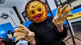 Detrás de escena de «La pizza viviente»